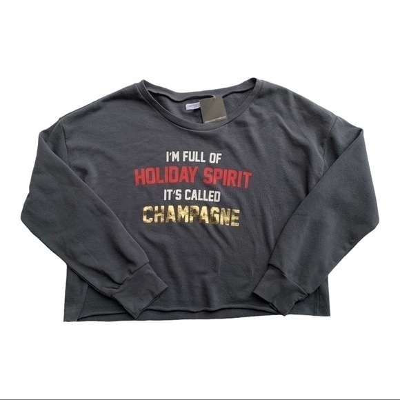 Grayson‎ Threads Holiday Cropped Sweatshirt Size XL - Picture 1 of 4